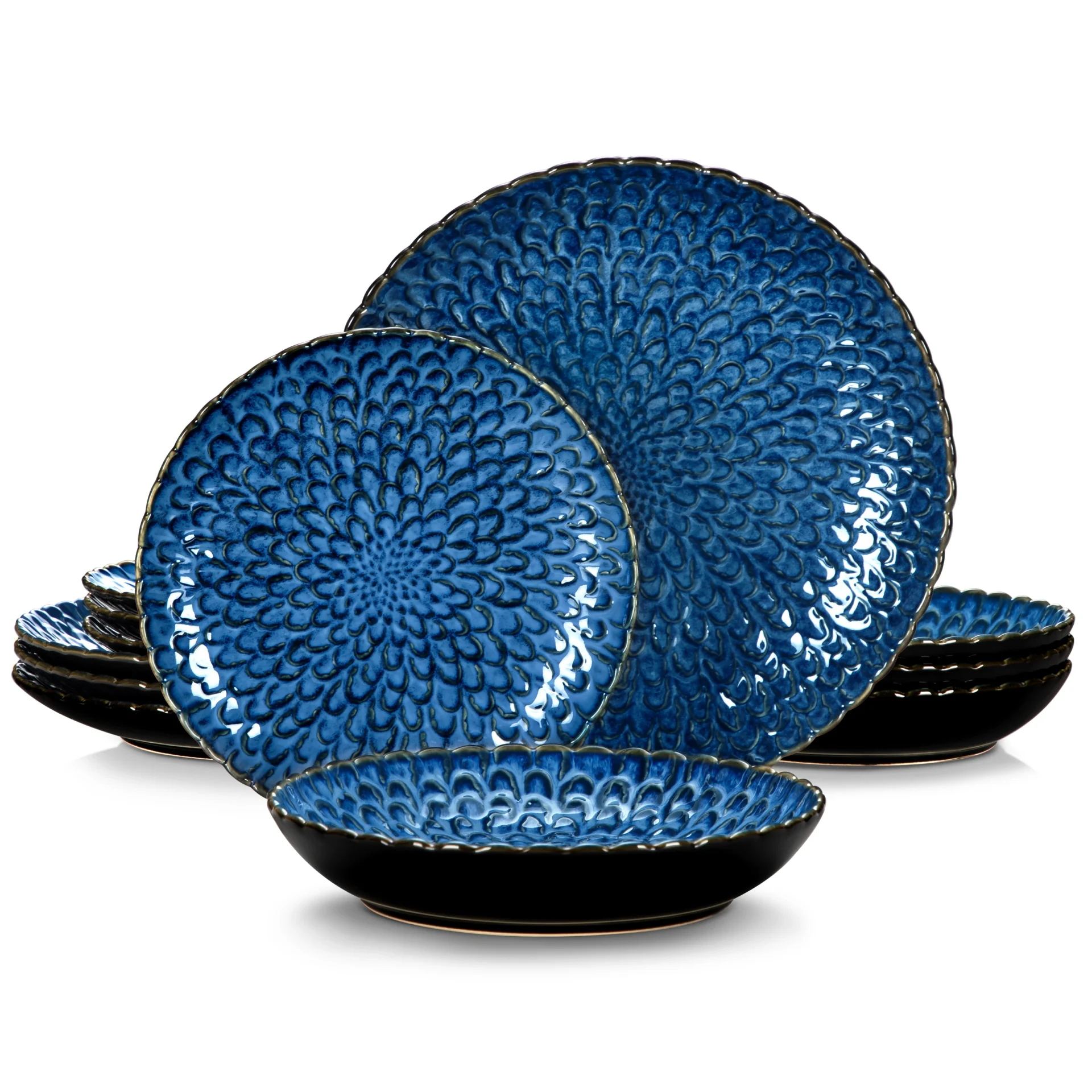 Juego de platos de gres texturado - Home Decor Luz