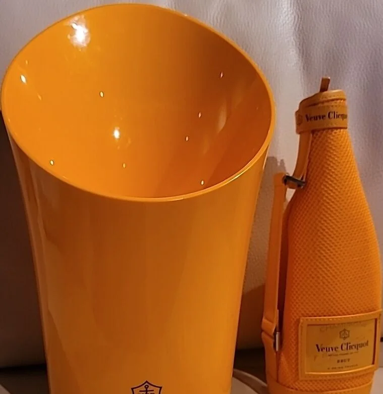 Cubo y enfriador de champán naranja "Veuve Clicot - Maison Déco Lumière