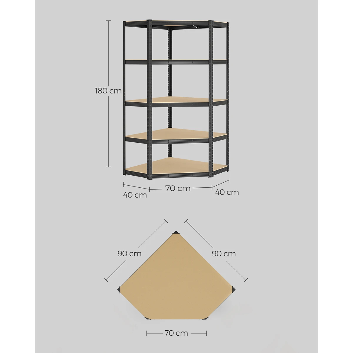 Estantes esquineros de 5 niveles - Maison Déco Lumière